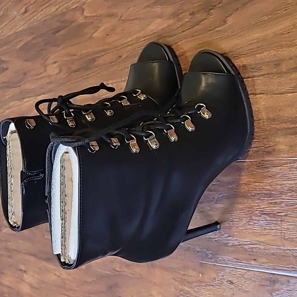 INC Black Peep Toe Booties